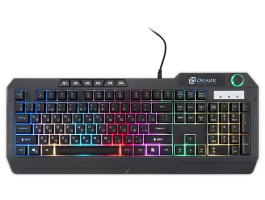 Клавиатура проводная игровая Oklick 715G черный